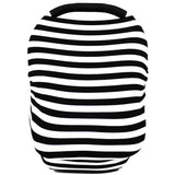 Car Seat Covers, Nursing Cover, and Stroller Cover for Sun - Stretchy Fabric, All-Season Use, Stylish Designs, Easy Access for Moms - Classic（black and white stripes） In Australia - Darrahopens