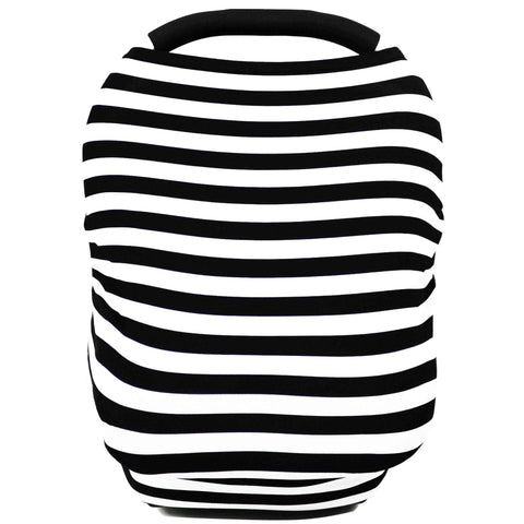 Car Seat Covers, Nursing Cover, and Stroller Cover for Sun - Stretchy Fabric, All-Season Use, Stylish Designs, Easy Access for Moms - Classic（black and white stripes） In Australia - Darrahopens