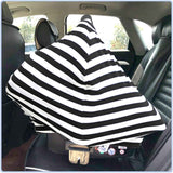 Car Seat Covers, Nursing Cover, and Stroller Cover for Sun - Stretchy Fabric, All-Season Use, Stylish Designs, Easy Access for Moms - Classic（black and white stripes） In Australia - Darrahopens