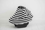 Car Seat Covers, Nursing Cover, and Stroller Cover for Sun - Stretchy Fabric, All-Season Use, Stylish Designs, Easy Access for Moms - Classic（black and white stripes） In Australia - Darrahopens