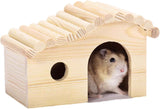 Hamster Wooden House with Windows Rat Wood Hideout Small Animal Climbing Play Hut for Dwarf Hamster Sugar Gliders Gerbil In Australia - Darrahopens