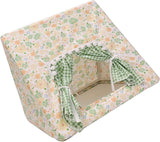 Guinea Pig Hideout Large with Curtain, Bunny Hideout, Machine Washable Guinea Pig Hide Tent Houses & Habitats, Small Animal Hideout for Pet Rabbit, Ferret,Squirrel (Flower, L) In Australia - Darrahopens