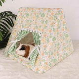 Guinea Pig Hideout Large with Curtain, Bunny Hideout, Machine Washable Guinea Pig Hide Tent Houses & Habitats, Small Animal Hideout for Pet Rabbit, Ferret,Squirrel (Flower, L) In Australia - Darrahopens