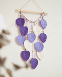 Wall Hanging Leaves Chic Woven Leaf Tassels Decoration Cotton Ornaments Tapestry Room Decor Modern Bohemian Handmade Feather Wall Art Decorations for Apartment Backdrop  (Purple) In Australia - Darrahopens