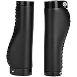 1 Pair Leather Grips Lock On Locking PU Handlebar Grips Grip Handle End Holding Locking Grips for  Mountain Bike(Black) In Australia - Darrahopens