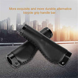 1 Pair Leather Grips Lock On Locking PU Handlebar Grips Grip Handle End Holding Locking Grips for  Mountain Bike(Black) In Australia - Darrahopens