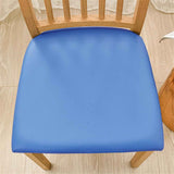 Pu Leather Dining Chair Seat Covers Set of 4, Waterproof Dining Seat Covers Stretch Chair Covers for Dining Chairs/Kitchen Room/Hotel, (dark blue) In Australia - Darrahopens