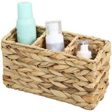 1pcs Water Hyacinth Wicker Storage Baskets, Pantry Baskets Kitchen Organizers,Hand-Woven Baskets， 3-Section Wicker Baskets For Shelves（23*10*13CM） In Australia - Darrahopens