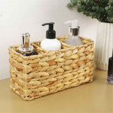 1pcs Water Hyacinth Wicker Storage Baskets, Pantry Baskets Kitchen Organizers,Hand-Woven Baskets， 3-Section Wicker Baskets For Shelves（23*10*13CM） In Australia - Darrahopens