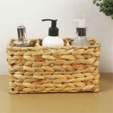 1pcs Water Hyacinth Wicker Storage Baskets, Pantry Baskets Kitchen Organizers,Hand-Woven Baskets， 3-Section Wicker Baskets For Shelves（23*10*13CM） In Australia - Darrahopens