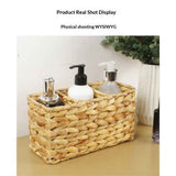1pcs Water Hyacinth Wicker Storage Baskets, Pantry Baskets Kitchen Organizers,Hand-Woven Baskets， 3-Section Wicker Baskets For Shelves（23*10*13CM） In Australia - Darrahopens