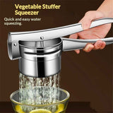 Manual juicer, stainless steel vegetable squeezer, water god, dumpling filling press, lemon orange juicer, mashed potato press（410 juicer - hollowed out design） In Australia - Darrahopens