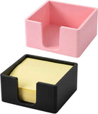 2 note boxes, office stationery square convenience stickers storage box, silicone minimalist luxury desktop decoration, Black+pink In Australia - Darrahopens