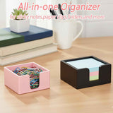 2 note boxes, office stationery square convenience stickers storage box, silicone minimalist luxury desktop decoration, Black+pink In Australia - Darrahopens