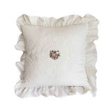 Cotton Lace Embroidery Throw Pillow Covers Boho Neutral Cushion Case Soft Accent Pillowcase for Spring Sofa Couch Bed Living Room Home Decor（white 45*45cm） In Australia - Darrahopens