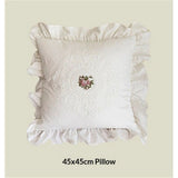 Cotton Lace Embroidery Throw Pillow Covers Boho Neutral Cushion Case Soft Accent Pillowcase for Spring Sofa Couch Bed Living Room Home Decor（white 45*45cm） In Australia - Darrahopens