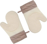 Silicone Oven Mitts，Heat Resistant up to 300°F, Oven Gloves with Soft Lining, Non-Slip Kitchen Essentials, Kitchen Gadgets, Apartment Essentials, Great Gift for Cooking (beige-1pair) In Australia - Darrahopens