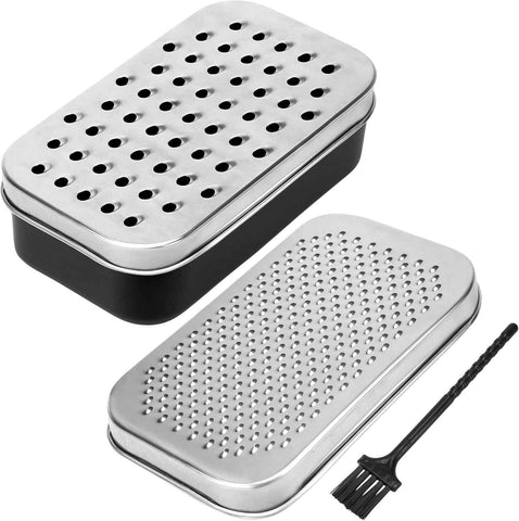 Cheese Grater with Container - Box Grater Cheese Shredder Lemon  - Graters for Kitchen Stainless Steel Food Grater Small size black In Australia - Darrahopens