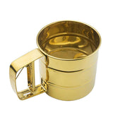 Stainless Steel Fine Mesh Sieve Flour Sifter Flour Cup Sifte A unique gifts for baking enthusiasts (Golden) In Australia - Darrahopens