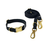 Dog Collar and Leash Set, Soft & Comfy Adjustable Dog Leash and Collar with Heavy Duty Metal Buckle for Small Medium Large Dogs Training & Walking ,Black In Australia - Darrahopens