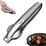 Chestnut Open Clip, Stainless Steel Chestnut Cutter Tool, Kitchen Peeler Clip for Chestnuts, Nut Opener Nut Knife for Pecan Cracker (Silver/2pcs) In Australia - Darrahopens