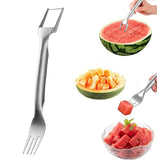 2-in-1 Stainless Steel Fruit Cutter, Dual Head Watermelon Fork Slicer Cutter Tool, Summer Watermelon Fruit Cutting Home Kitchen Gadgets (2Pcs) In Australia - Darrahopens