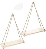 2pcs Hanging Shelves for Indoor Wall and Window - Floating Wall Shelves for Plant Display, Boho Style Home Decor.( 35*14cm) In Australia - Darrahopens