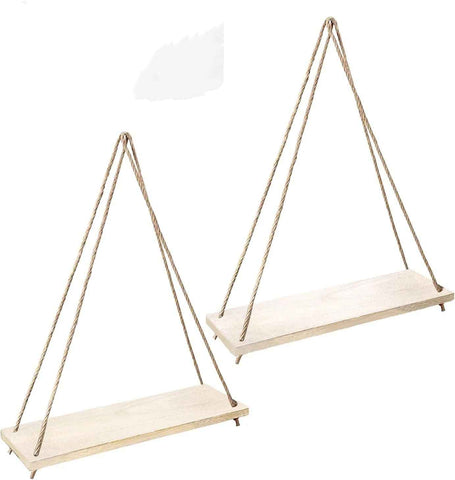2pcs Hanging Shelves for Indoor Wall and Window - Floating Wall Shelves for Plant Display, Boho Style Home Decor.( 35*14cm) In Australia - Darrahopens