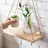2pcs Hanging Shelves for Indoor Wall and Window - Floating Wall Shelves for Plant Display, Boho Style Home Decor.( 35*14cm) In Australia - Darrahopens