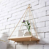 2pcs Hanging Shelves for Indoor Wall and Window - Floating Wall Shelves for Plant Display, Boho Style Home Decor.( 35*14cm) In Australia - Darrahopens