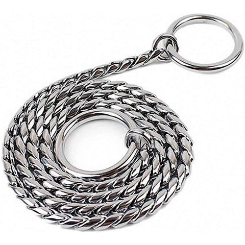 Dog P snake chain titanium steel metal dog training plug/collar is recommended for professional training (silver 4.5 * 45cm) In Australia - Darrahopens
