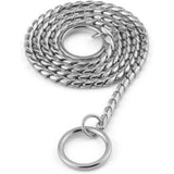 Dog P snake chain titanium steel metal dog training plug/collar is recommended for professional training (silver 4.5 * 45cm) In Australia - Darrahopens