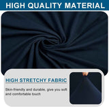 Removable Dining Chair Cover, Soft Fit Universal Stretch Bench Chair Slipcovers, Anti-Dust Washable Jacquard Seat Protector for Bedroom, Living Room, Kitchen(dark blue) In Australia - Darrahopens