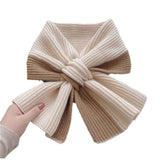 Scarf for women in autumn and winter to keep warm, color blocked knitted cross yarn versatile, fashionable and cute girl's scarf（khaki） In Australia - Darrahopens