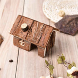 Hamster Wooden Hideout House Natural Pet Rats Climbing Play Hut Hideaway Room for Dwarf Hamster, Mouse, Rat,Gerbil and Other Pet Small Animals（15*11*12cm） In Australia - Darrahopens