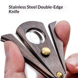 2 pcs Cigar Cutter Lock System Wood Stainless Steel Double Cut Blade Cigar Guillotine Cutter  Bat Sandalwood Noodles In Australia - Darrahopens