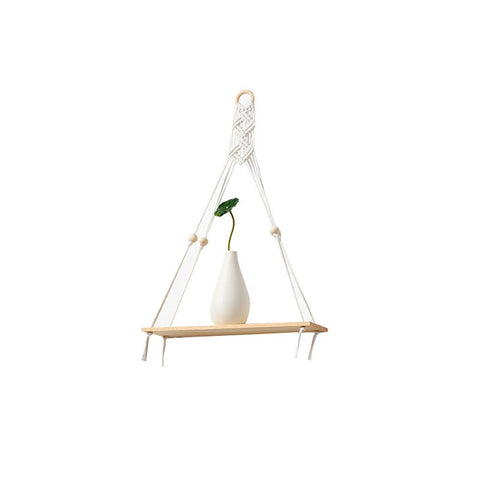 Wall Hanging Shelf Set of 2,Boho Wooden Display Floating Shelves for Wall Decor with Handmade Woven Rope,Farmhouse Rustic Plant Shelf In Australia - Darrahopens