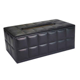 PU Leather Tissue Box Holder Business Black, Rectangular Napkin Holder Drawer Paper Dispenser, Home Office Car Tissue Holder with Magnetic Bottom (Black) In Australia - Darrahopens