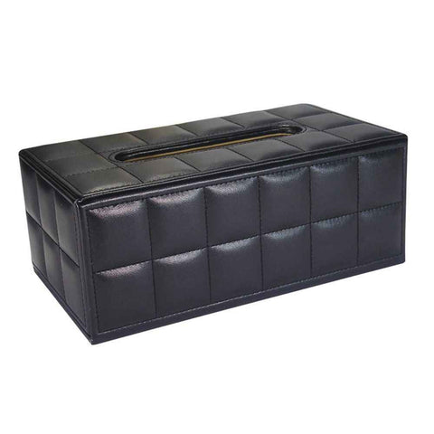PU Leather Tissue Box Holder Business Black, Rectangular Napkin Holder Drawer Paper Dispenser, Home Office Car Tissue Holder with Magnetic Bottom (Black) In Australia - Darrahopens