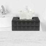PU Leather Tissue Box Holder Business Black, Rectangular Napkin Holder Drawer Paper Dispenser, Home Office Car Tissue Holder with Magnetic Bottom (Black) In Australia - Darrahopens