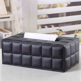 PU Leather Tissue Box Holder Business Black, Rectangular Napkin Holder Drawer Paper Dispenser, Home Office Car Tissue Holder with Magnetic Bottom (Black) In Australia - Darrahopens