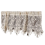 Boho Crochet Lace Sheer Curtain Valance for Kitchen Windows Vintage Valances for Dining Room Living Room Farmhouse Rustic Crochet Valance Rod Pocket 1 Panel （120*38cm） In Australia - Darrahopens