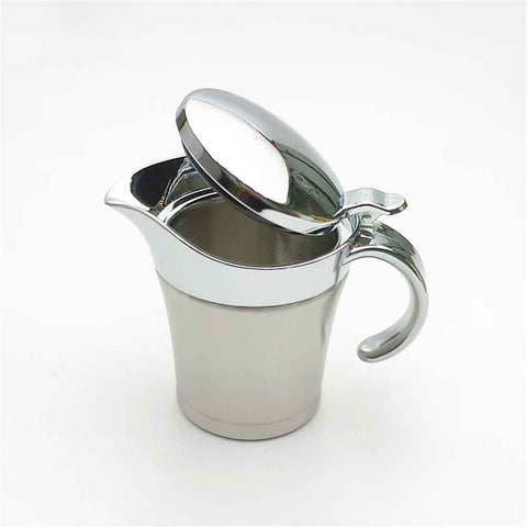 Double Insulated Gravy Boat, Stainless Steel Sauce Jug Gravy Boat with Hinged Lid for Family Dinner, Thanksgiving, Halloween, Christmas, Birthday Party(400ML/silvery) In Australia - Darrahopens
