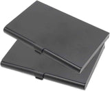 2pcs  Business Card Holder, Aluminum Alloy Flip Cover Slim Name Cards Case for Women Men, Black In Australia - Darrahopens