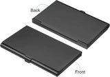 2pcs  Business Card Holder, Aluminum Alloy Flip Cover Slim Name Cards Case for Women Men, Black In Australia - Darrahopens