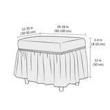 Lattice Stretch  Cover Soft Stretch Slipcover with Skirt Polyester Rectangle Footstool Modern Furniture Protector Bubble Covers for Living Room and Bedroom（khaki） In Australia - Darrahopens