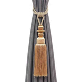 Decorative curtain tie tassel baffle - home office window curtain fixing edge rope, 1 Pair  set (rice wine) In Australia - Darrahopens