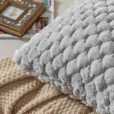 Pack of 2 Super Soft Cozy Decorative Throw Pillow Covers Fuzzy PlushCushion Cover Pillowcase for Sofa Couch Bed Livingroom 18x18 Inch Grey In Australia - Darrahopens