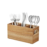 3 Compartment Wooden Utensil Caddy Organizer for Kitchen Counter - Cooking Utensil Crock for Countertop（22.9*8.9*11.4cm） In Australia - Darrahopens