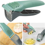 Garlic Press, Garlic Mincer Tool with Sturdy Design Extracts More Garlic Paste, Stainless Steel Mincer Crusher Chopper & Peeler Set Rust Proof Anti-Corrosion Green & Grey In Australia - Darrahopens